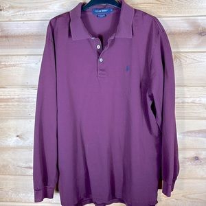 Polo Golf Ralph Lauren long sleeve collar shirt, maroon, size XL